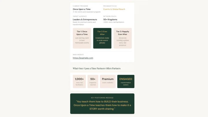 We build your partner profile — product screenshot